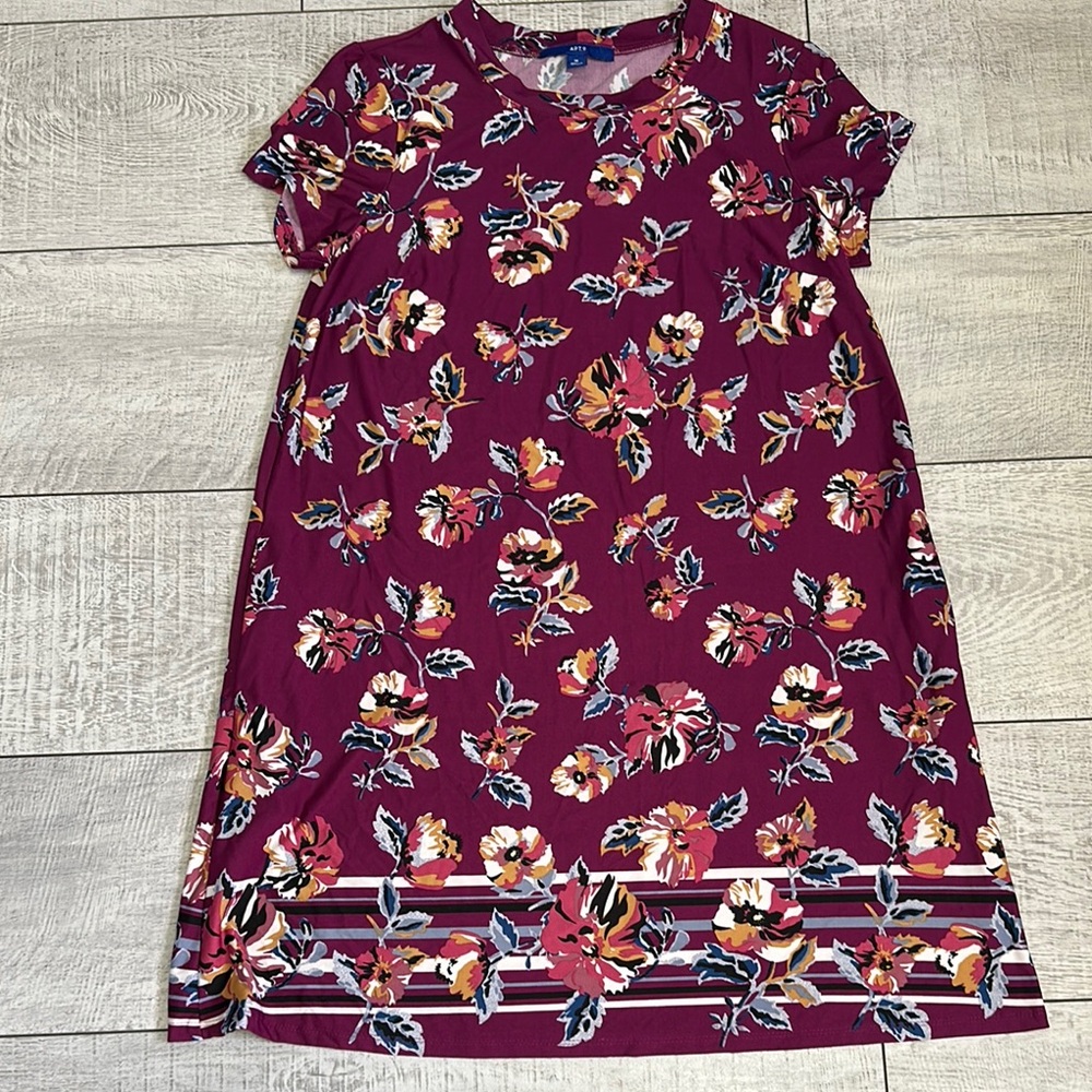 Apt.  Floral Dress in Burgundy and Pink